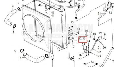 «Правый кронштейн радиатора CA6DL 1302028-70U/A» – №1
