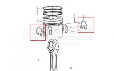 «Кольцо стопорное поршневого пальца CA6DM2 1004019-81D» – №1