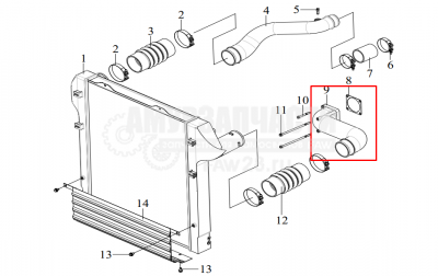 «Труба интеркуллера (железная) DL Faw J6 1119062-14B/A» – №1