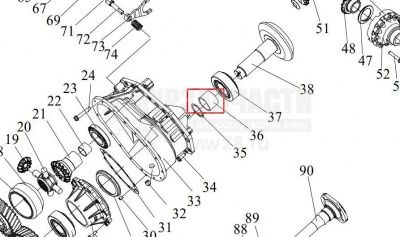 «Втулка конической пары среднего моста АОЕ 2502088-A0E» – №1