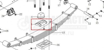«Накладка верхняя передней рессоры 2902406-4E» – №1